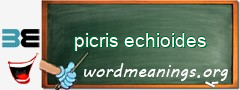 WordMeaning blackboard for picris echioides